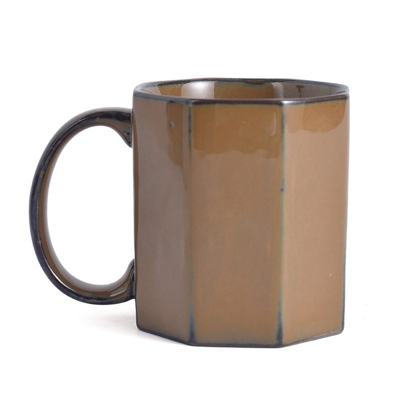 Ceașcă ceramică Nordic cu glazură de cuptor, design retro, pentru cafea sau ceai, acasă sau la birou