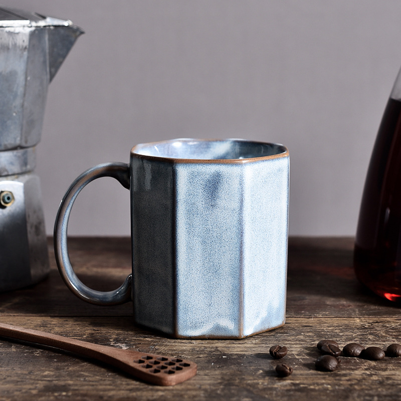 Ceașcă ceramică Nordic cu glazură de cuptor, design retro, pentru cafea sau ceai, acasă sau la birou