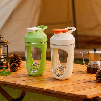 Cana shaker din plastic, 680 ml, pentru pudră proteică și milkshake – pereți dubli, etanș, cu logo personalizat