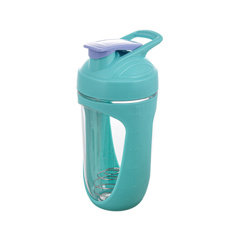 Cana shaker din plastic, 680 ml, pentru pudră proteică și milkshake – pereți dubli, etanș, cu logo personalizat
