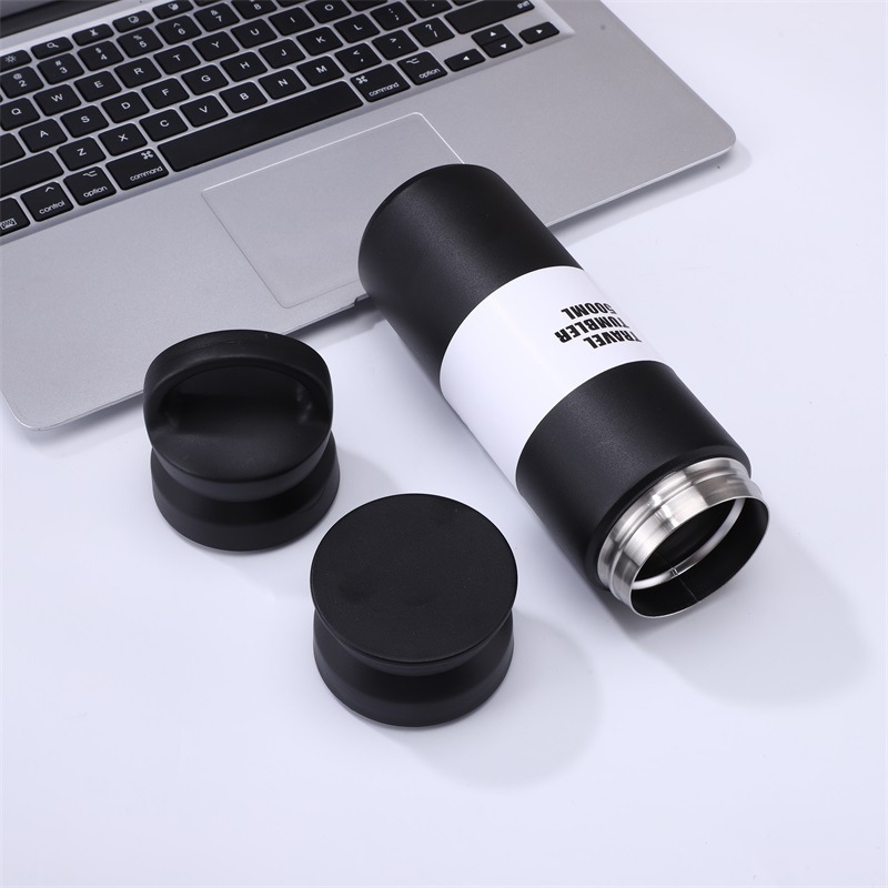 Cană termo din oțel inoxidabil 304 cu mâner portabil, cană de cafea pentru bărbați și femei, design minimalist japonez.
