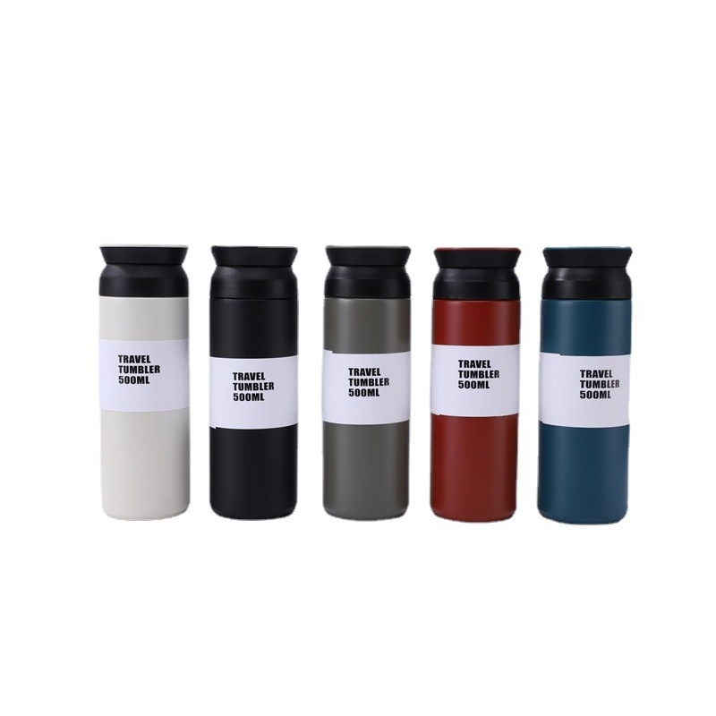 Cană termo din oțel inoxidabil 304 cu mâner portabil, cană de cafea pentru bărbați și femei, design minimalist japonez.