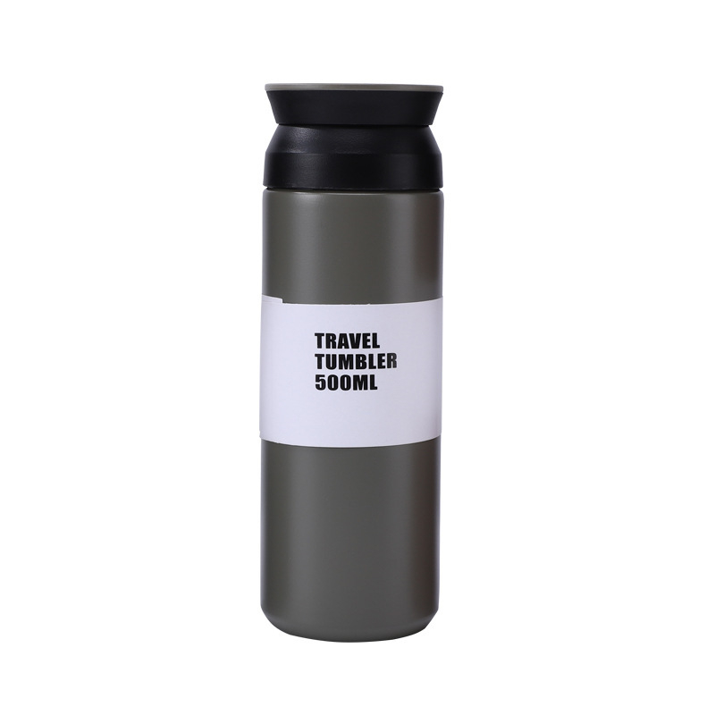 Cană termo din oțel inoxidabil 304 cu mâner portabil, cană de cafea pentru bărbați și femei, design minimalist japonez.