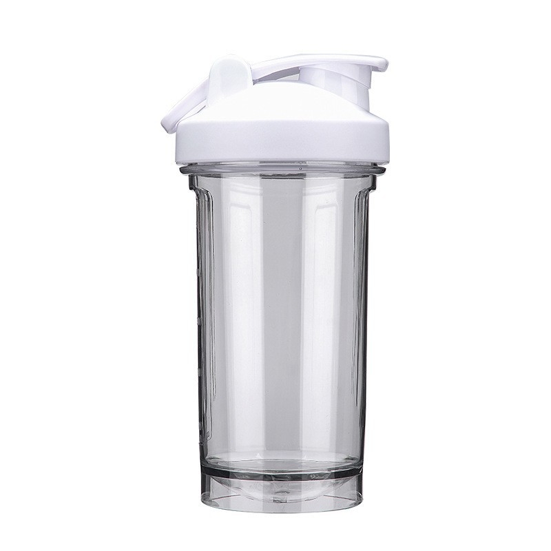 Fitnesz shakertartó, 500 ml, műanyag, dupla falú, flip-top fedél, szívószál, szivárgásmentes