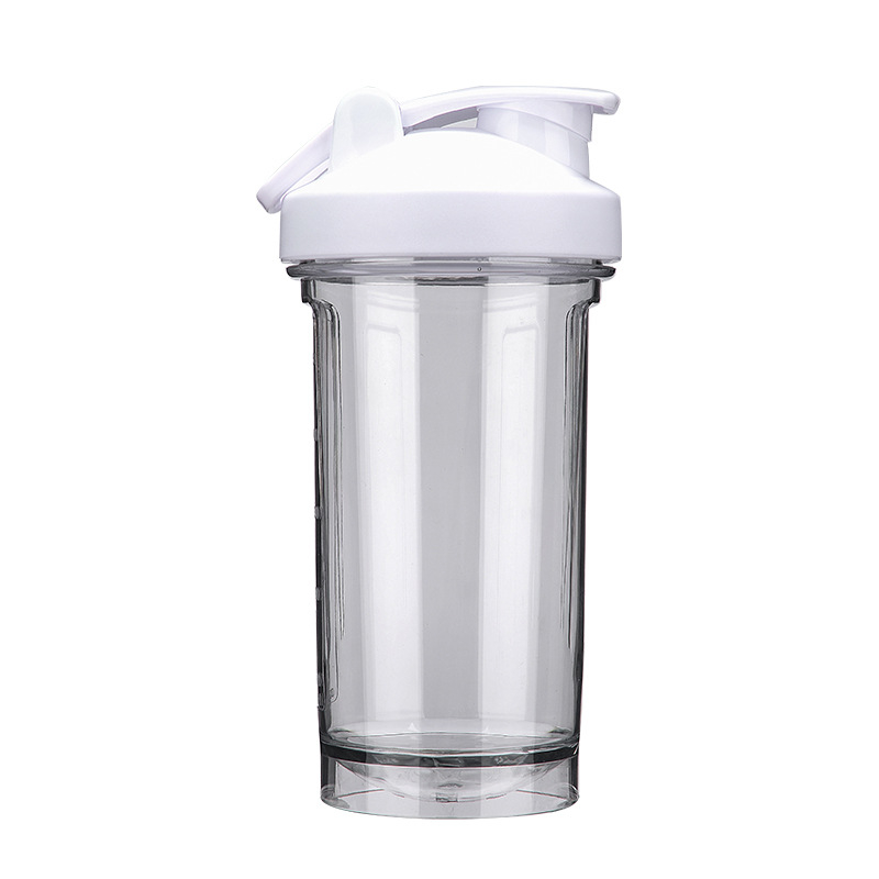 Fitnesz shakertartó, 500 ml, műanyag, dupla falú, flip-top fedél, szívószál, szivárgásmentes