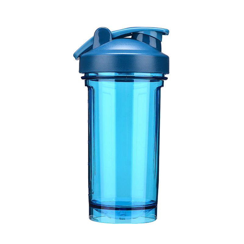 Fitnesz shakertartó, 500 ml, műanyag, dupla falú, flip-top fedél, szívószál, szivárgásmentes
