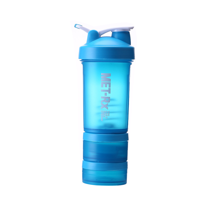 Shaker de proteine cu design în trei straturi, pahar sport din plastic etanș