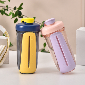 Căniță de shake cu capacitate mare, filtru cu scară de măsurare, plastic rezistent la temperatură, pentru pudră de proteine
