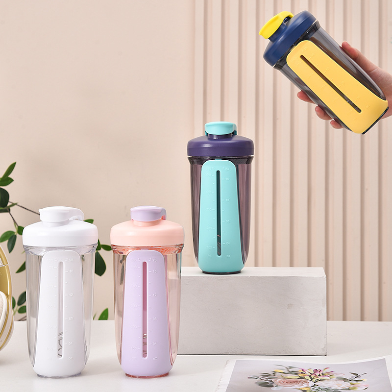 Căniță de shake cu capacitate mare, filtru cu scară de măsurare, plastic rezistent la temperatură, pentru pudră de proteine