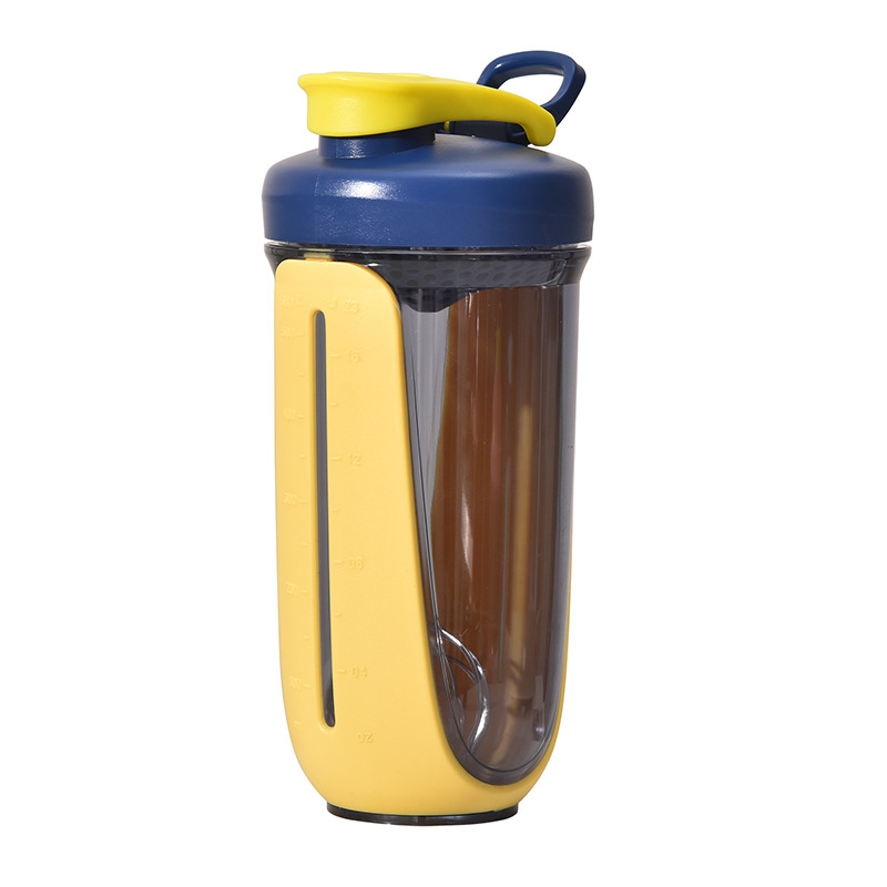 Căniță de shake cu capacitate mare, filtru cu scară de măsurare, plastic rezistent la temperatură, pentru pudră de proteine
