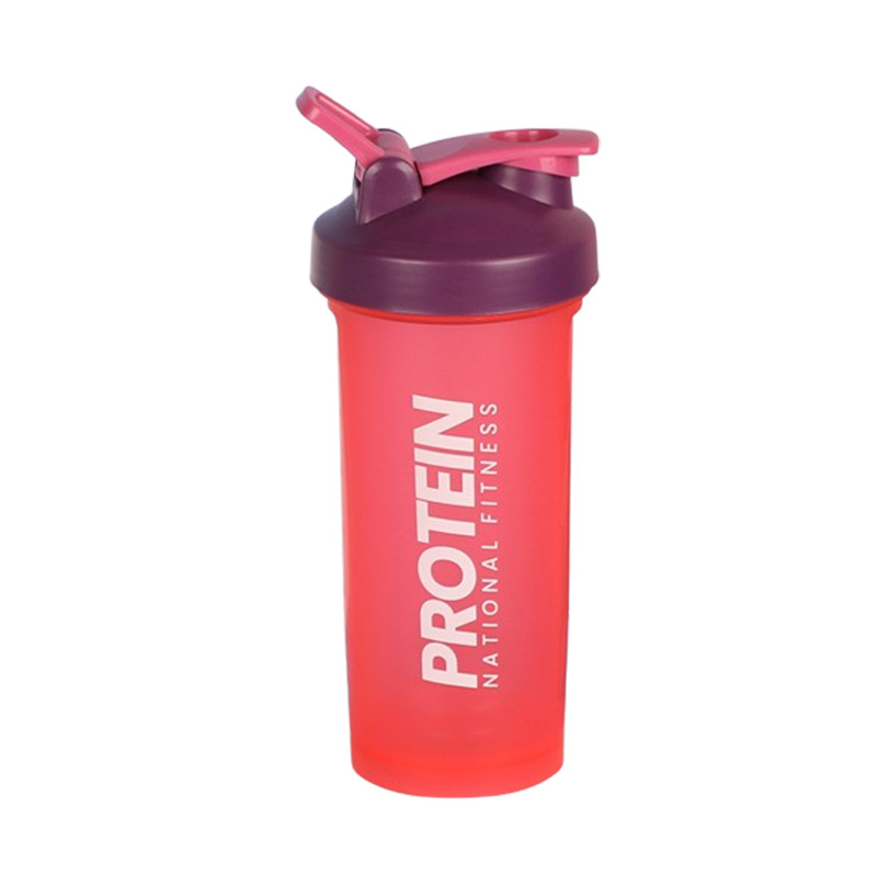 Cană sport 600 ml pentru pudră proteică, cu bilă de amestecare