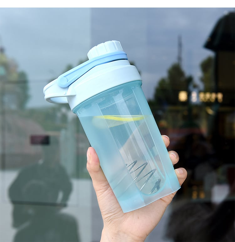 Shaker de proteine cu scară de măsurare, 500 ml, recipient din plastic pentru fitness, cu logo imprimat