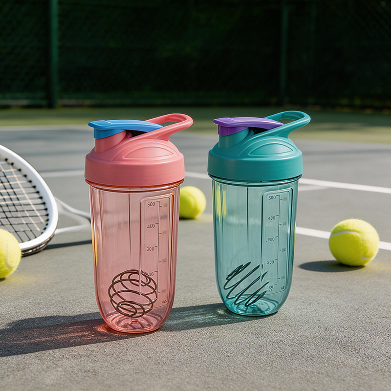 Shaker din plastic, 500 ml, pentru pudră de proteine, băuturi înlocuitoare de masă, sticlă sport de apă