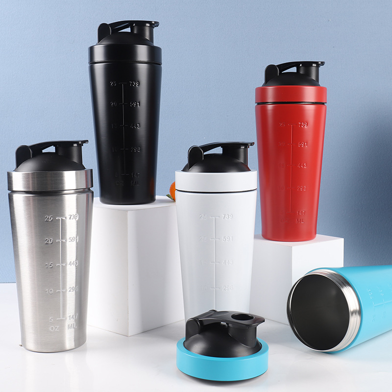 Cupă shaker din oțel inoxidabil 304, strat unic – pentru fitness, recipient portabil pentru apă, milkshake și pudră de proteine