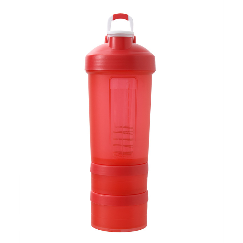 Pahar shaker de proteine transparent, 500ml, cu compartiment pentru pudră și logo personalizabil