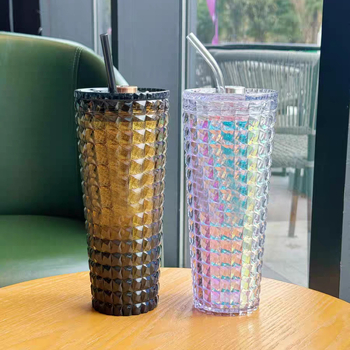 Star Dad pahar cu pereți dubli, cu pai, 710 ml, design creativ cu motiv durian, portabil, luciu irizat