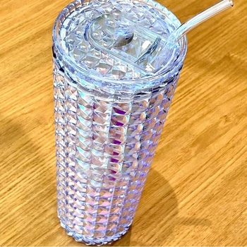 Star Dad pahar cu pereți dubli, cu pai, 710 ml, design creativ cu motiv durian, portabil, luciu irizat