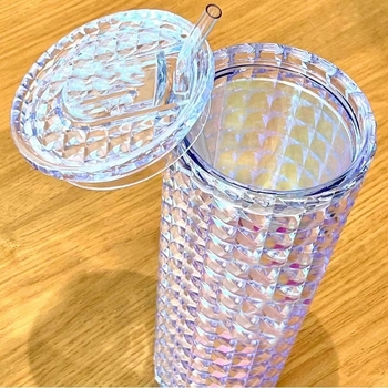 Star Dad pahar cu pereți dubli, cu pai, 710 ml, design creativ cu motiv durian, portabil, luciu irizat