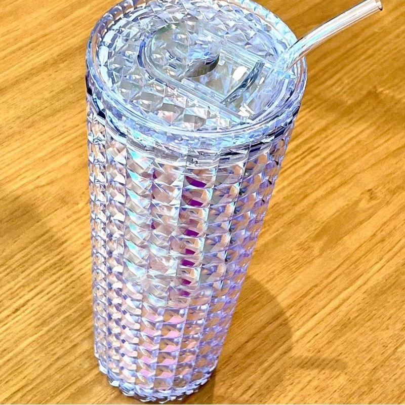 Star Dad pahar cu pereți dubli, cu pai, 710 ml, design creativ cu motiv durian, portabil, luciu irizat