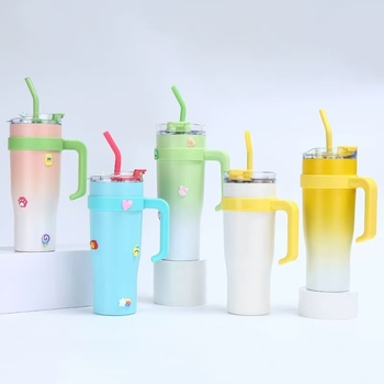 Colorful Forest Cupă termică gradientă de 40oz cu mâner, recipient auto portabil pentru apă