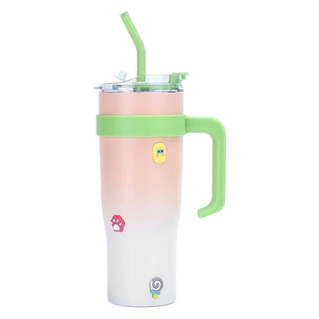 Colorful Forest Cupă termică gradientă de 40oz cu mâner, recipient auto portabil pentru apă