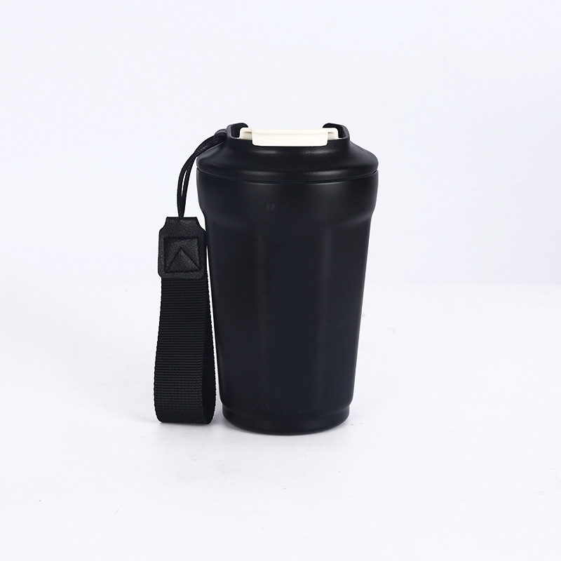 Pahar plastic multifuncțional pentru shake-uri, cu interior din oțel inoxidabil 304 și mâner portabil