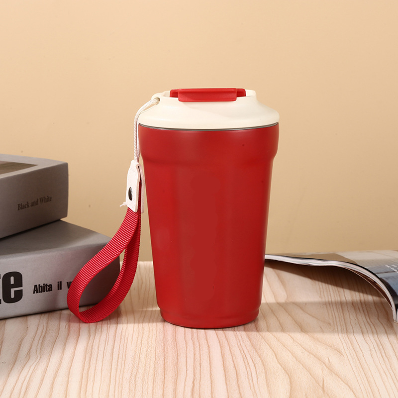 Pahar plastic multifuncțional pentru shake-uri, cu interior din oțel inoxidabil 304 și mâner portabil