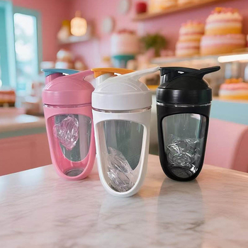 Shaker de fitness cu scară de măsurare, recipient portabil din plastic pentru pulbere proteică și milkshake