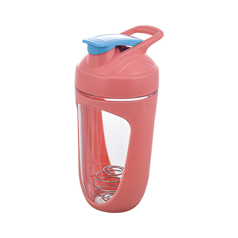 Shaker de fitness cu scară de măsurare, recipient portabil din plastic pentru pulbere proteică și milkshake