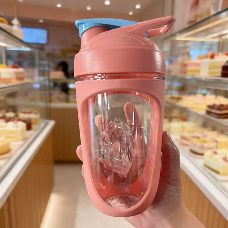 Shaker de fitness cu scară de măsurare, recipient portabil din plastic pentru pulbere proteică și milkshake