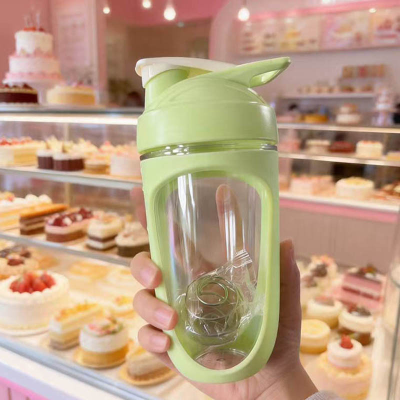 Shaker de fitness cu scară de măsurare, recipient portabil din plastic pentru pulbere proteică și milkshake