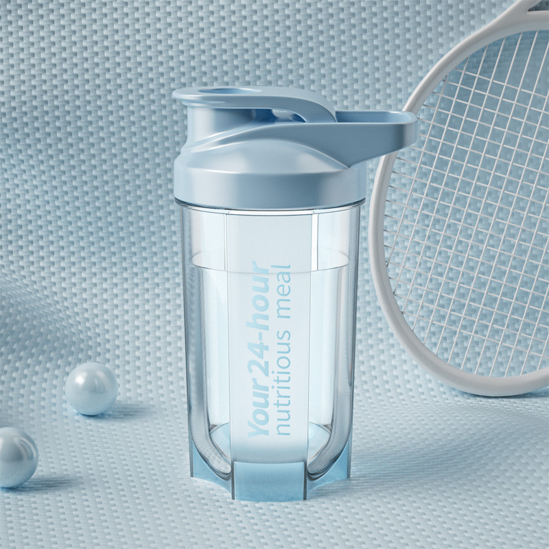 Shaker de fitness pentru băuturi sportive, sticlă cu capac etanș, cană de amestec cu scară gradată, shaker pentru milkshake și recipient pentru pudră proteică