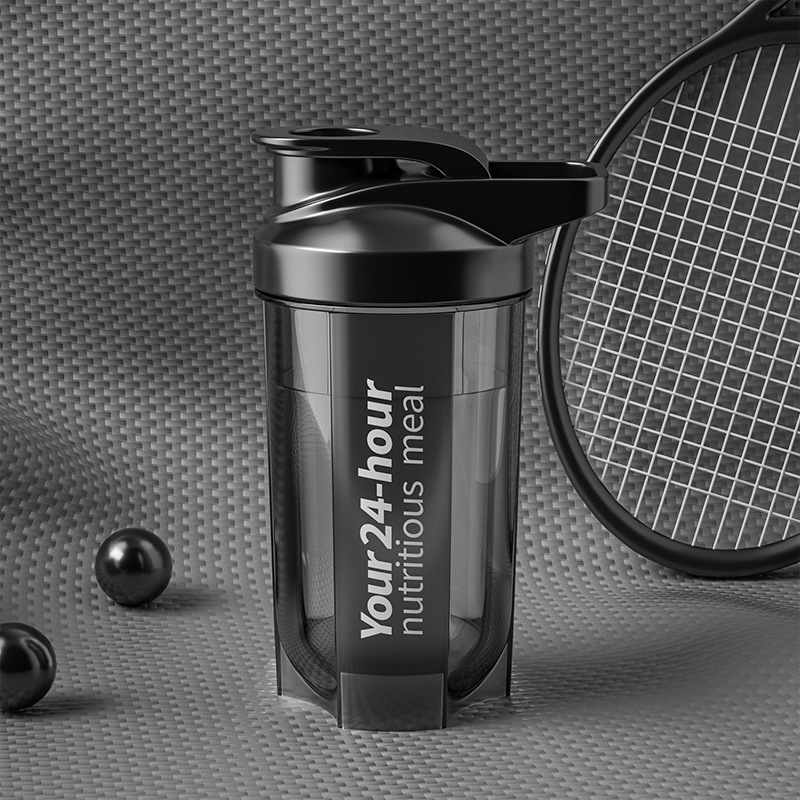 Shaker de fitness pentru băuturi sportive, sticlă cu capac etanș, cană de amestec cu scară gradată, shaker pentru milkshake și recipient pentru pudră proteică
