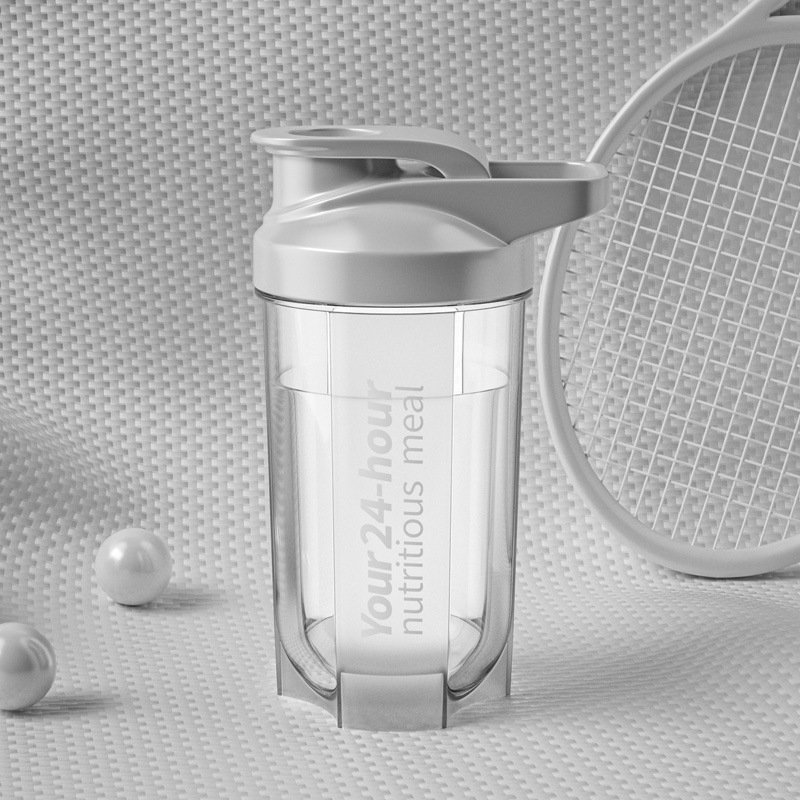 Shaker de fitness pentru băuturi sportive, sticlă cu capac etanș, cană de amestec cu scară gradată, shaker pentru milkshake și recipient pentru pudră proteică