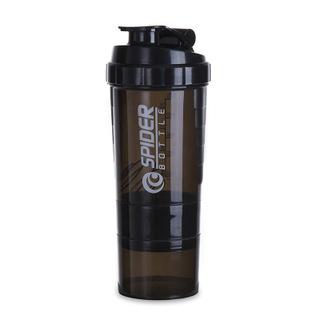 Recipient de shake din plastic, bidon sport cu pereți dubli, etanș, cu logo imprimat