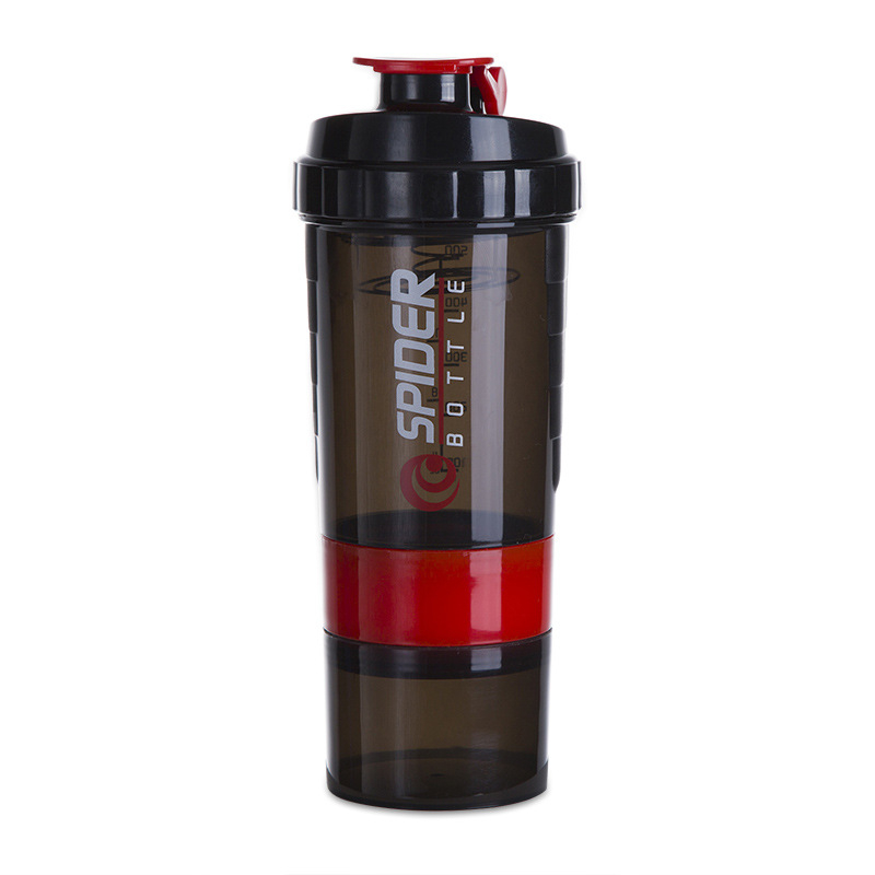 Recipient de shake din plastic, bidon sport cu pereți dubli, etanș, cu logo imprimat