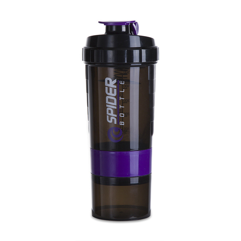 Recipient de shake din plastic, bidon sport cu pereți dubli, etanș, cu logo imprimat