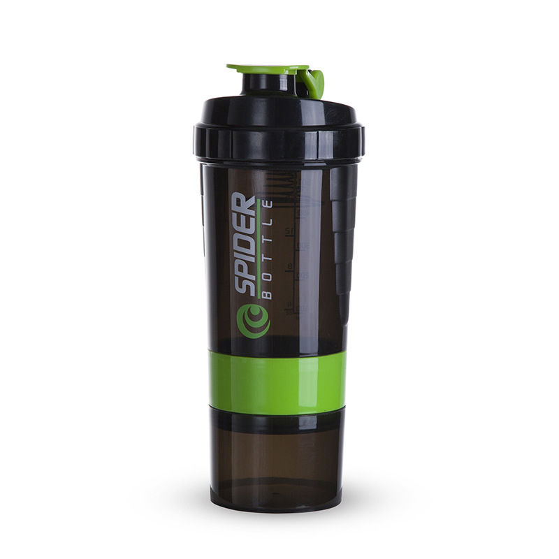 Recipient de shake din plastic, bidon sport cu pereți dubli, etanș, cu logo imprimat