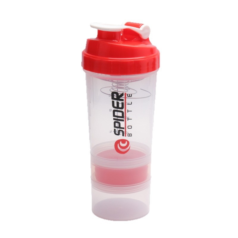 Cana shaker cu două straturi, porționare, capacitate mare, etanșă, pentru pudră de proteine, milkshake și băuturi sportive