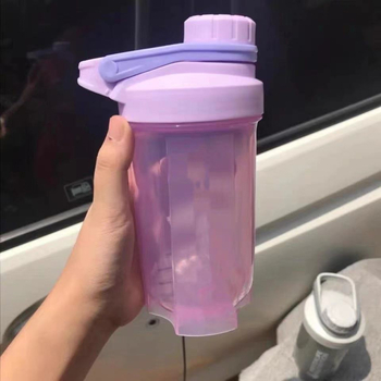 Shaker proteic îmbunătățit, 500 ml, cu mâner, sticlă sport pentru copii, capac cu filet