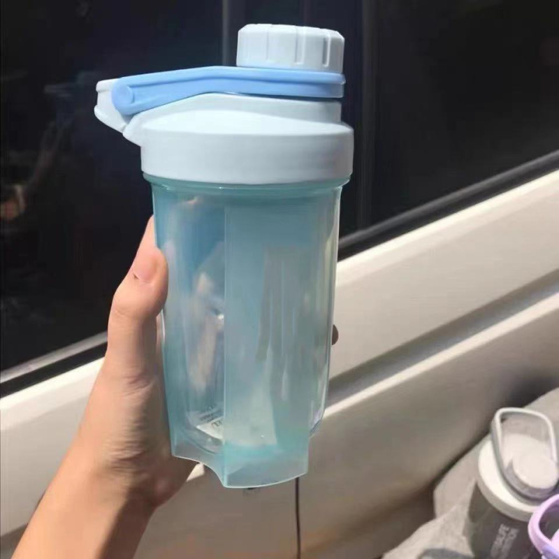 Shaker proteic îmbunătățit, 500 ml, cu mâner, sticlă sport pentru copii, capac cu filet