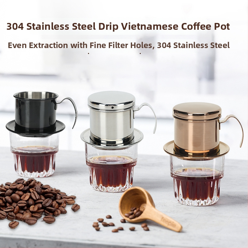 Cafetieră vietnameză tip picurare și ceașcă, din oțel inoxidabil 304, multifuncțională, stil italian