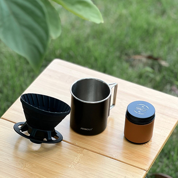 Set portabil de cafea pentru preparare manuală, pentru camping și călătorii, cu ceașcă din silicon și filtru
