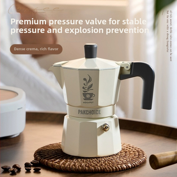 Cafetieră moka cu supapă dublă pentru uz casnic, set mini portabil pentru prepararea cafelei pe plită ceramică electrică