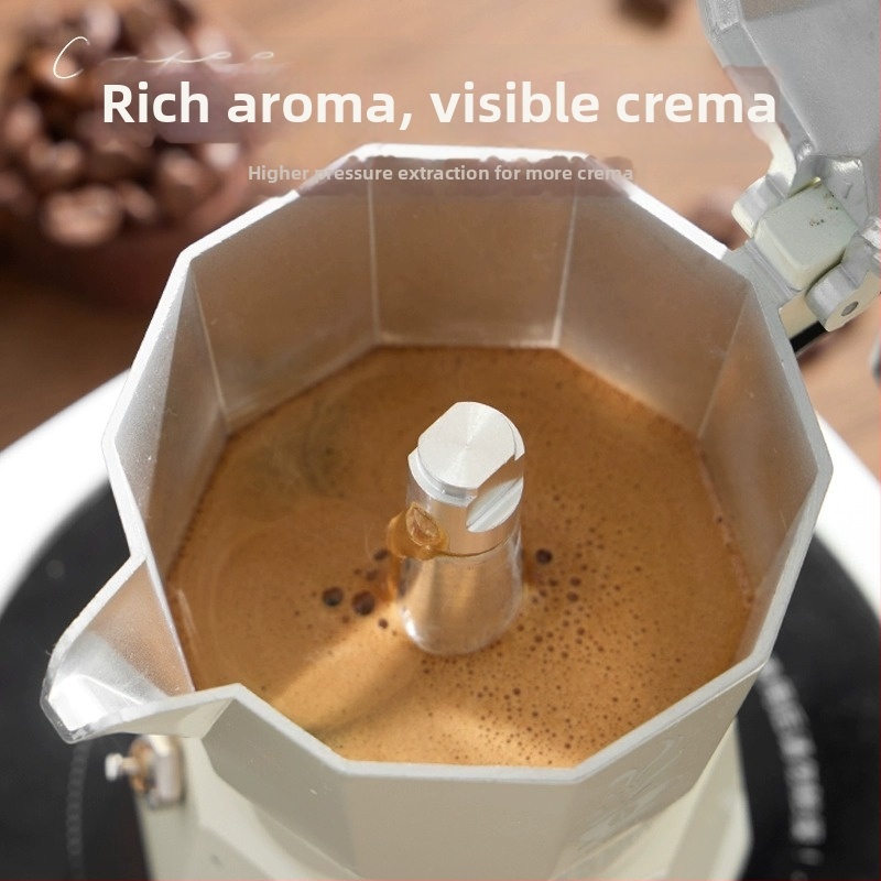 Cafetieră moka cu supapă dublă pentru uz casnic, set mini portabil pentru prepararea cafelei pe plită ceramică electrică