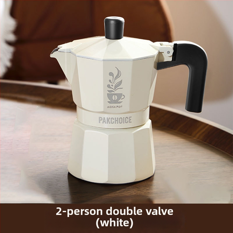 Cafetieră moka cu supapă dublă pentru uz casnic, set mini portabil pentru prepararea cafelei pe plită ceramică electrică