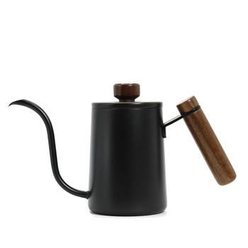 Căniță pentru cafea pour-over, utilizare casnică, oțel inoxidabil 304, gură lungă îngustă, capac, negru sau alb