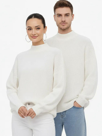Női oversized kapucnis pulóver poliészter-kötött anyagból, egyszínű, laza szabás, hosszú ujjú, kerek nyakú