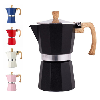 Cafetieră moka din aluminiu, stil italian, design octagonal, pentru prepararea cafelei acasă și camping
