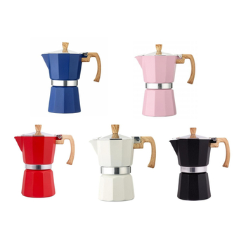 Cafetieră moka din aluminiu, stil italian, design octagonal, pentru prepararea cafelei acasă și camping